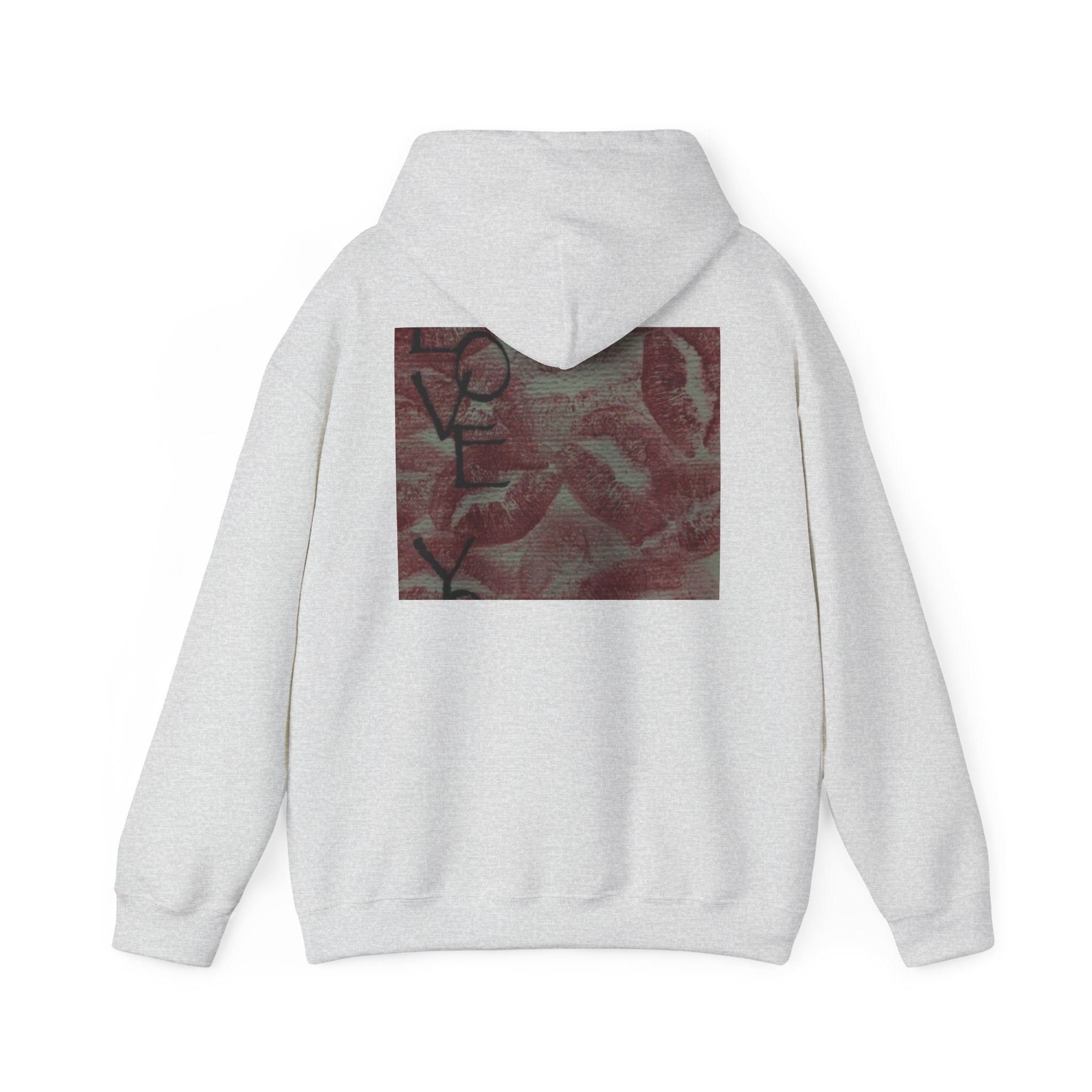 Heart Pattern Hoodie — Pink Vintage Love Graphic Pullover