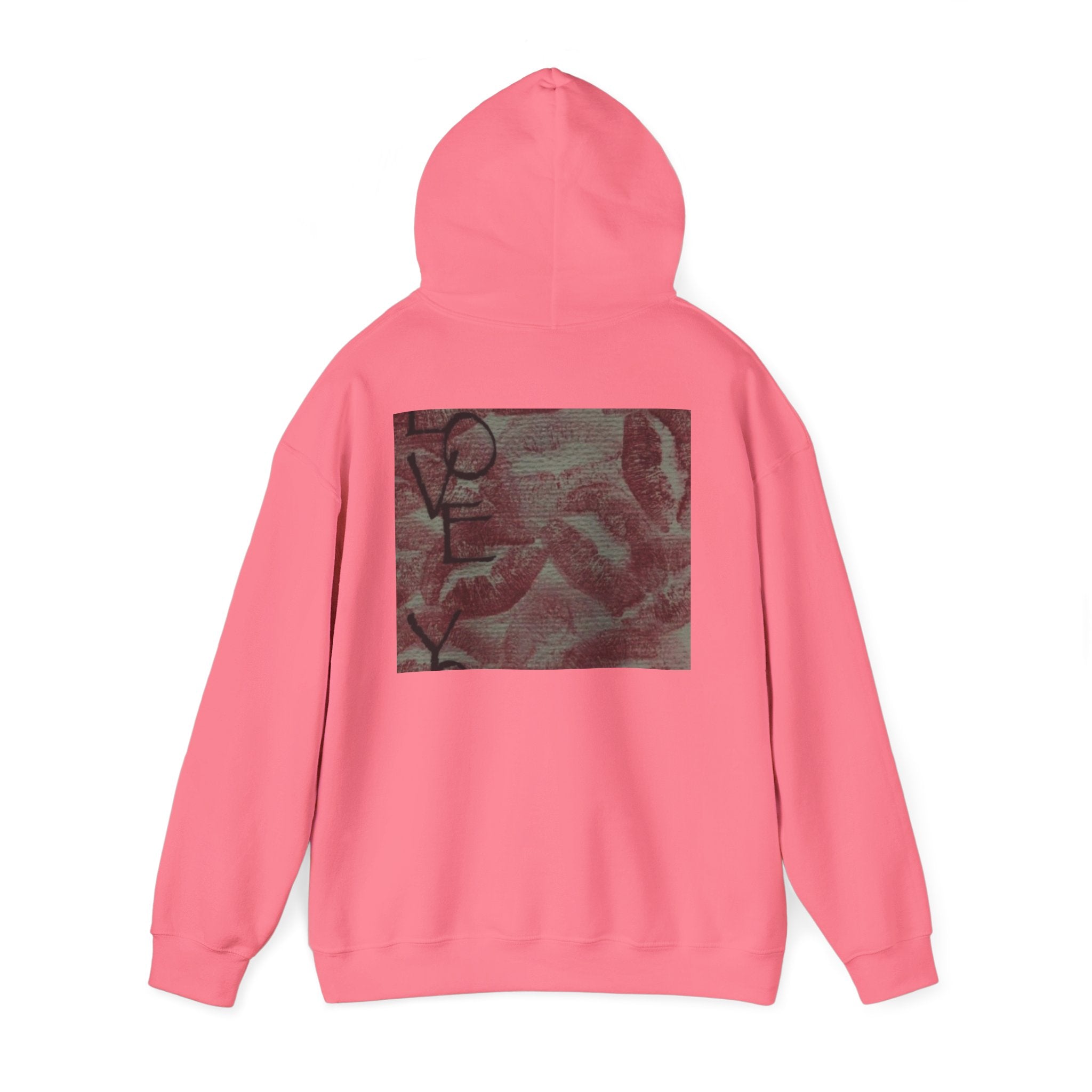 Heart Pattern Hoodie — Pink Vintage Love Graphic Pullover