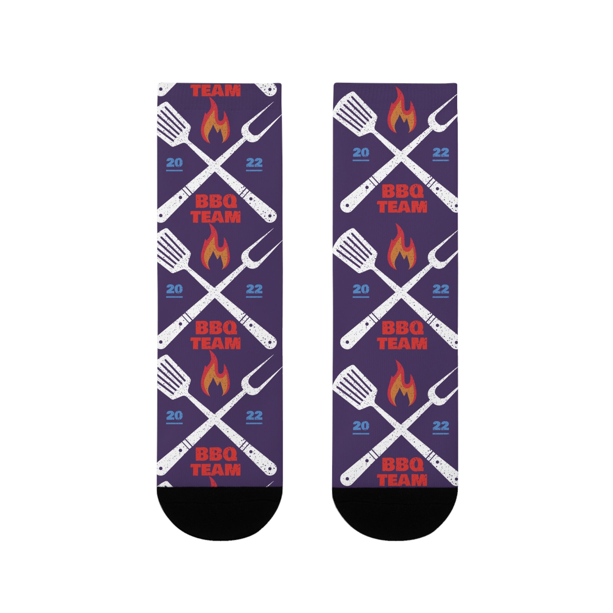 BBQ Team Grill Crew Socks — Funny Barbecue Socks with Fork & Spatula Design