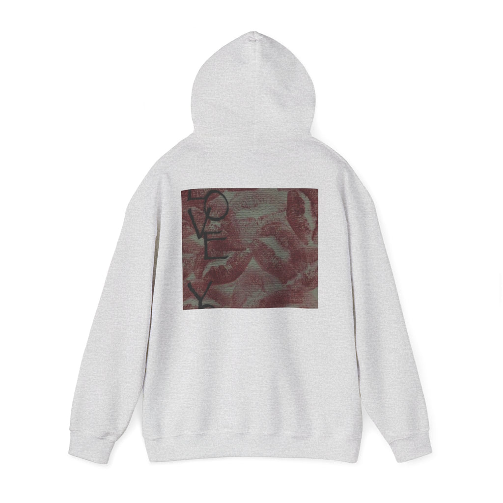 Heart Pattern Hoodie — Pink Vintage Love Graphic Pullover