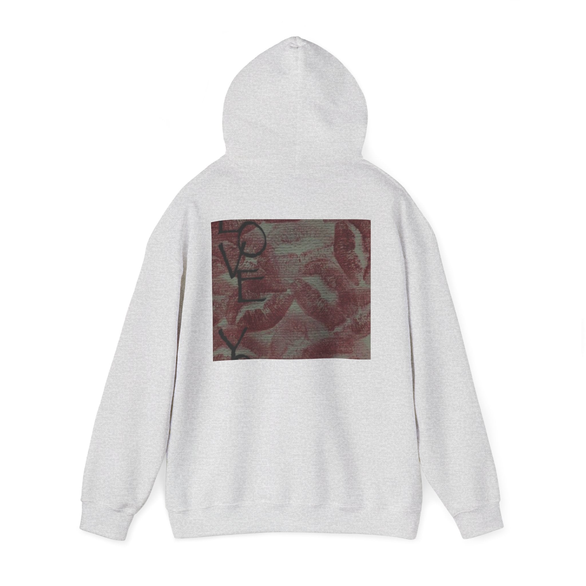 Heart Pattern Hoodie — Pink Vintage Love Graphic Pullover