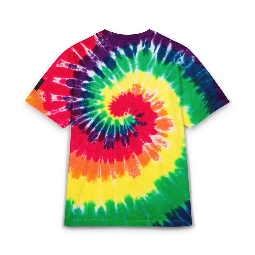 Tie-Dye T-Shirt — Rainbow Spiral Embroidered Pocket Tee