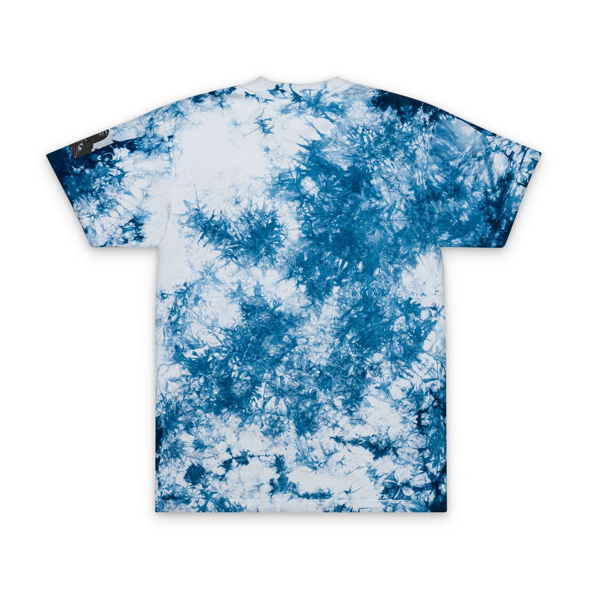 Tie-Dye Oversized T-Shirt — Black & White Embroidered Pocket