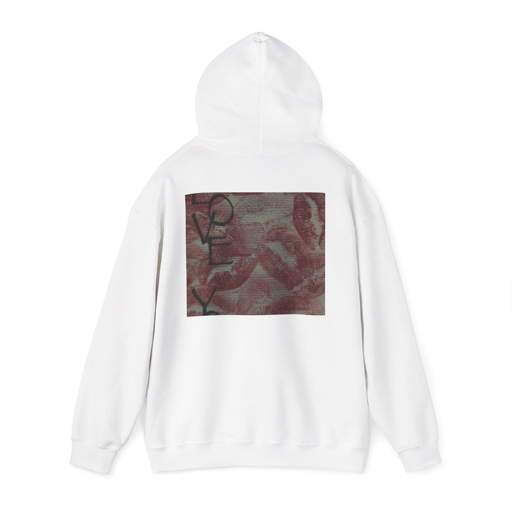 Heart Pattern Hoodie — Pink Vintage Love Graphic Pullover