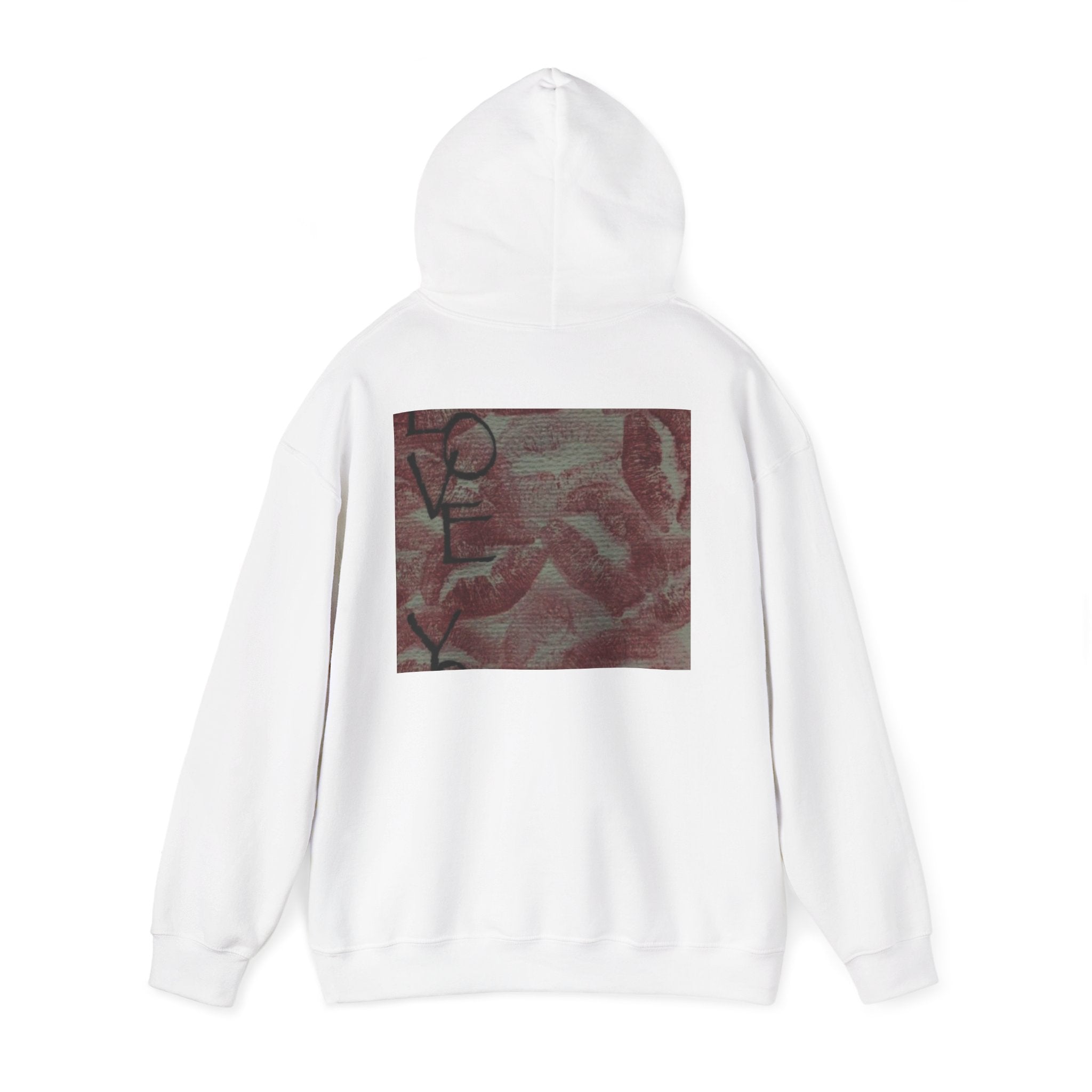 Heart Pattern Hoodie — Pink Vintage Love Graphic Pullover