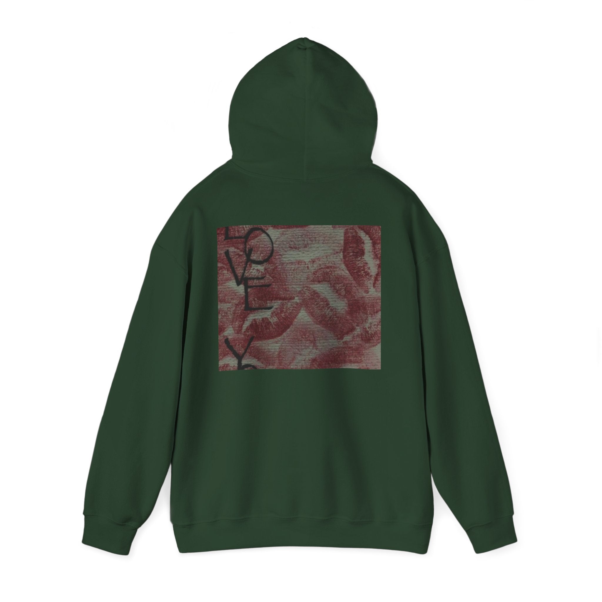 Heart Pattern Hoodie — Pink Vintage Love Graphic Pullover