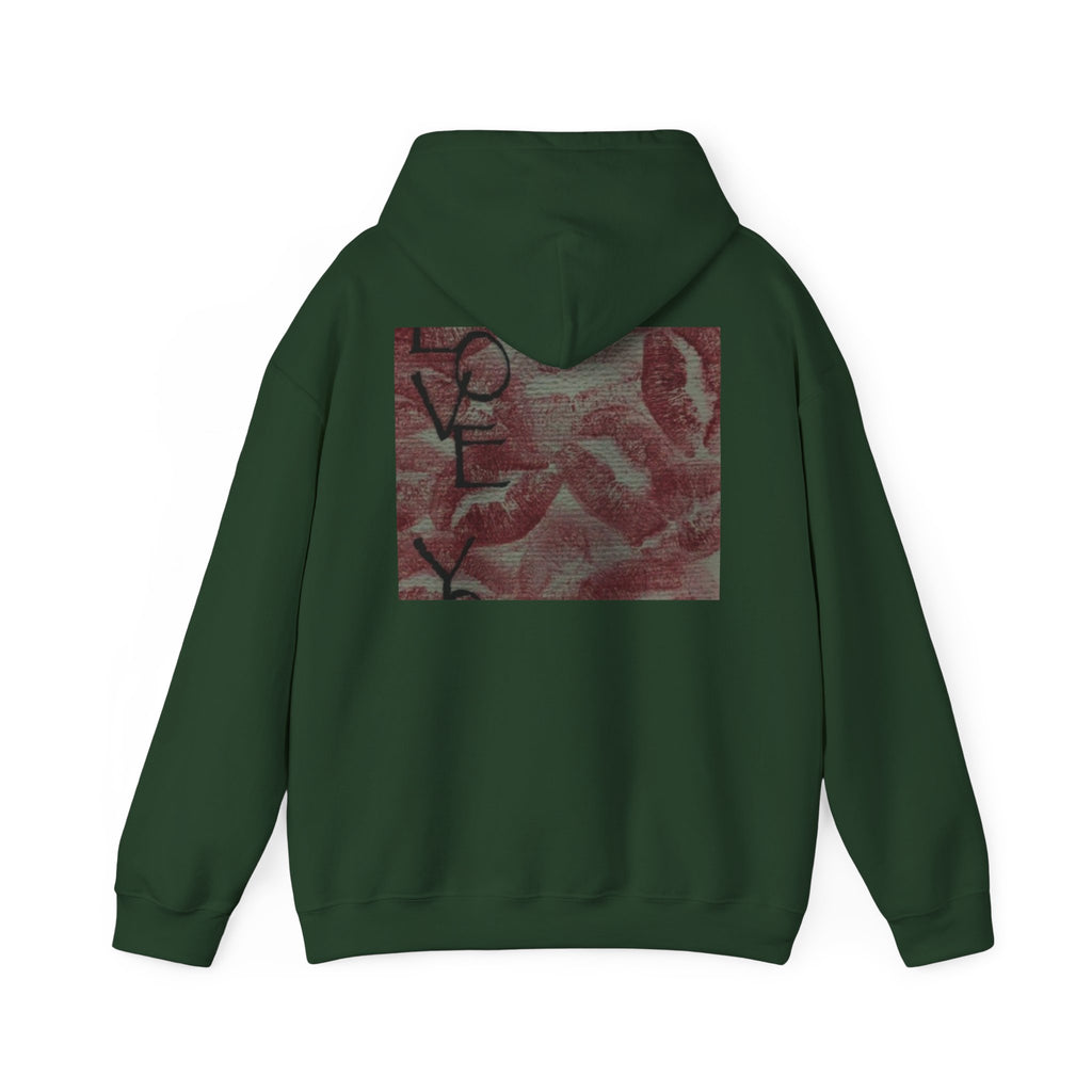 Heart Pattern Hoodie — Pink Vintage Love Graphic Pullover