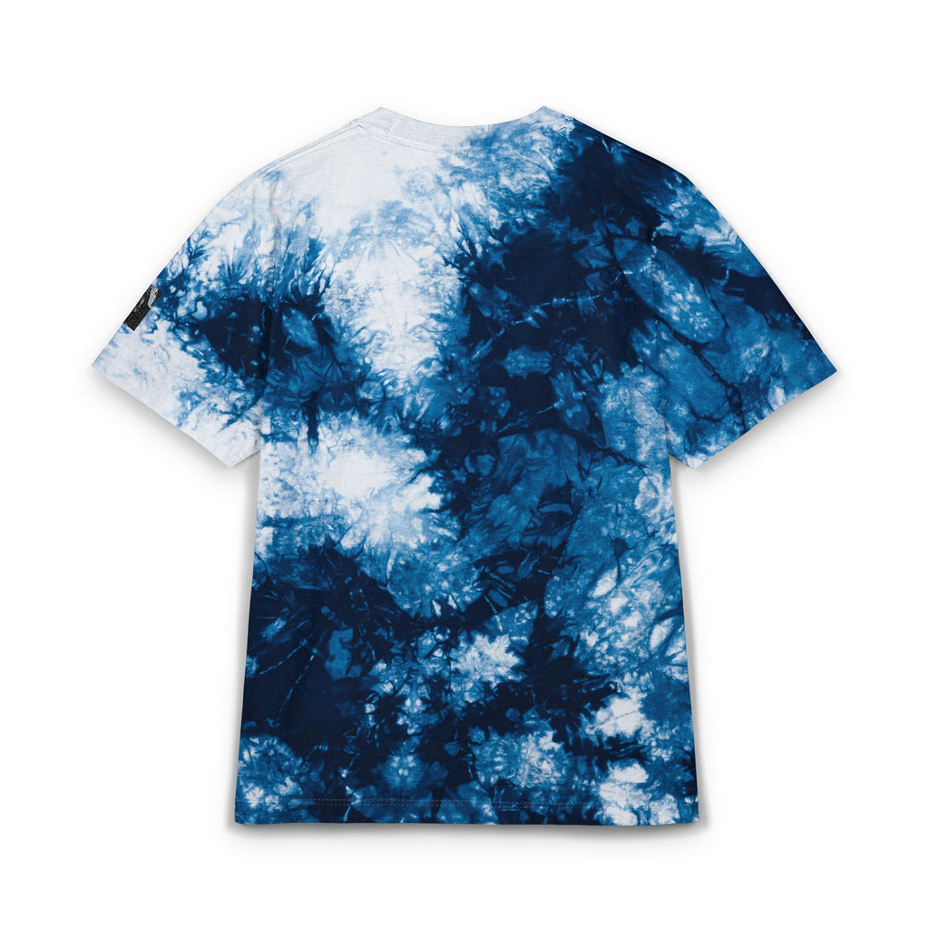 Tie-Dye Oversized T-Shirt — Black & White Embroidered Pocket