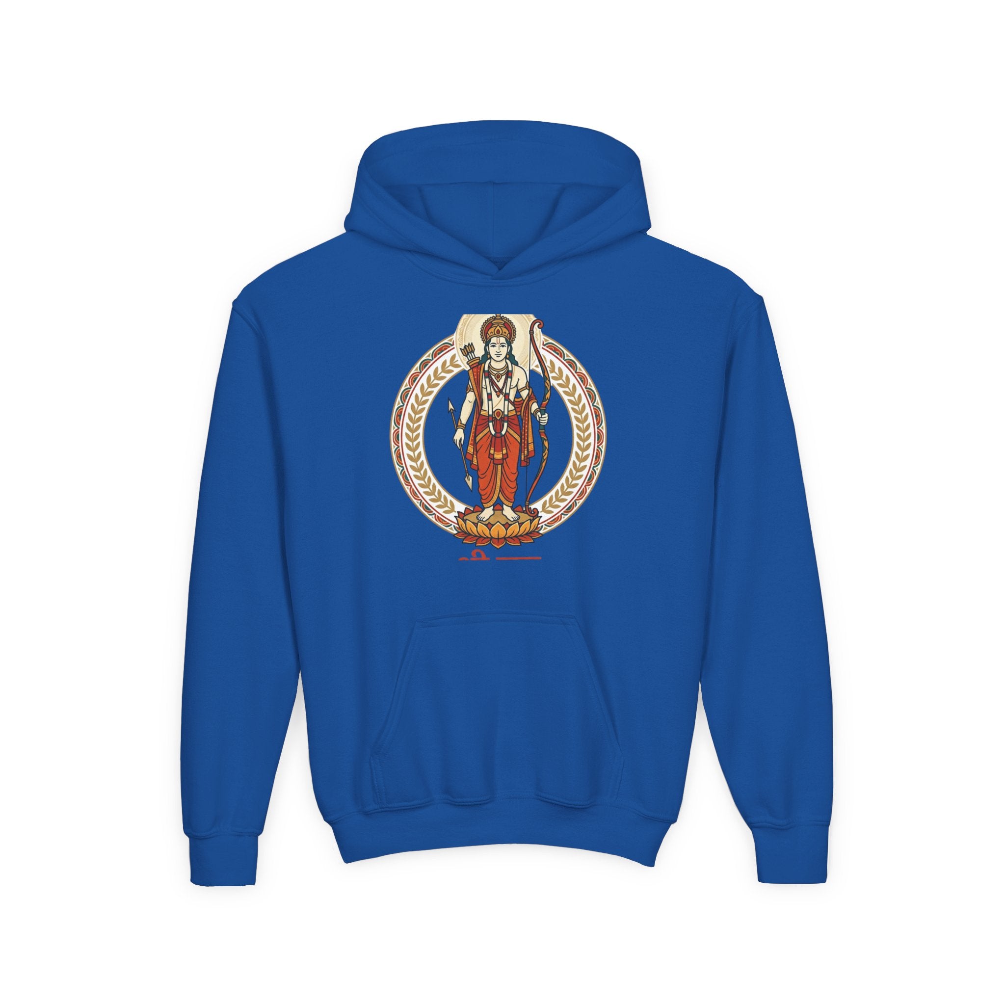 Ram Youth Hoodie – Lord Rama Illustration with 'Jai Shree Ram' Back Print