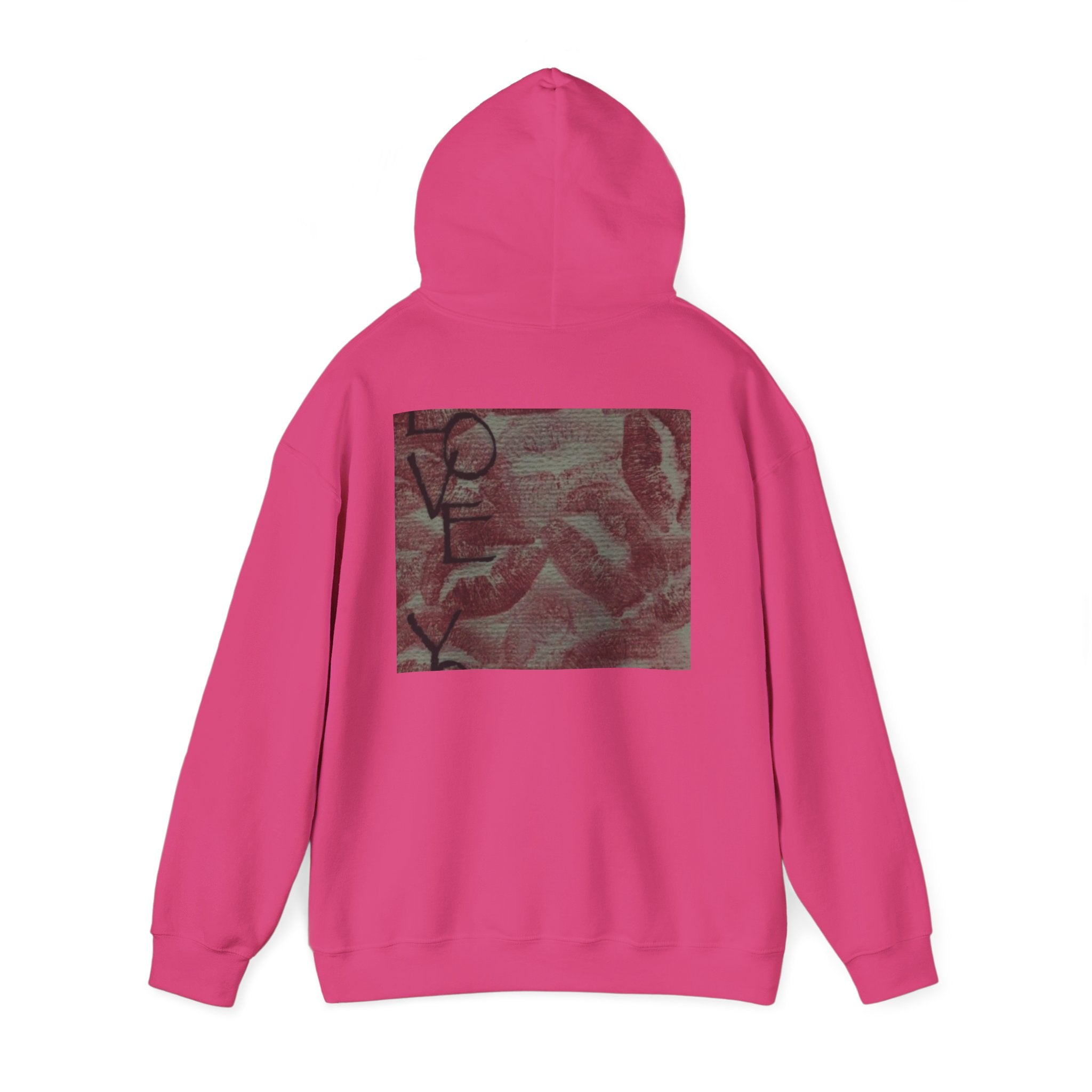 Heart Pattern Hoodie — Pink Vintage Love Graphic Pullover