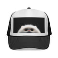 Cute Peekaboo Cat Trucker Cap — Adorable White Fluffy Kitten Snapback Hat