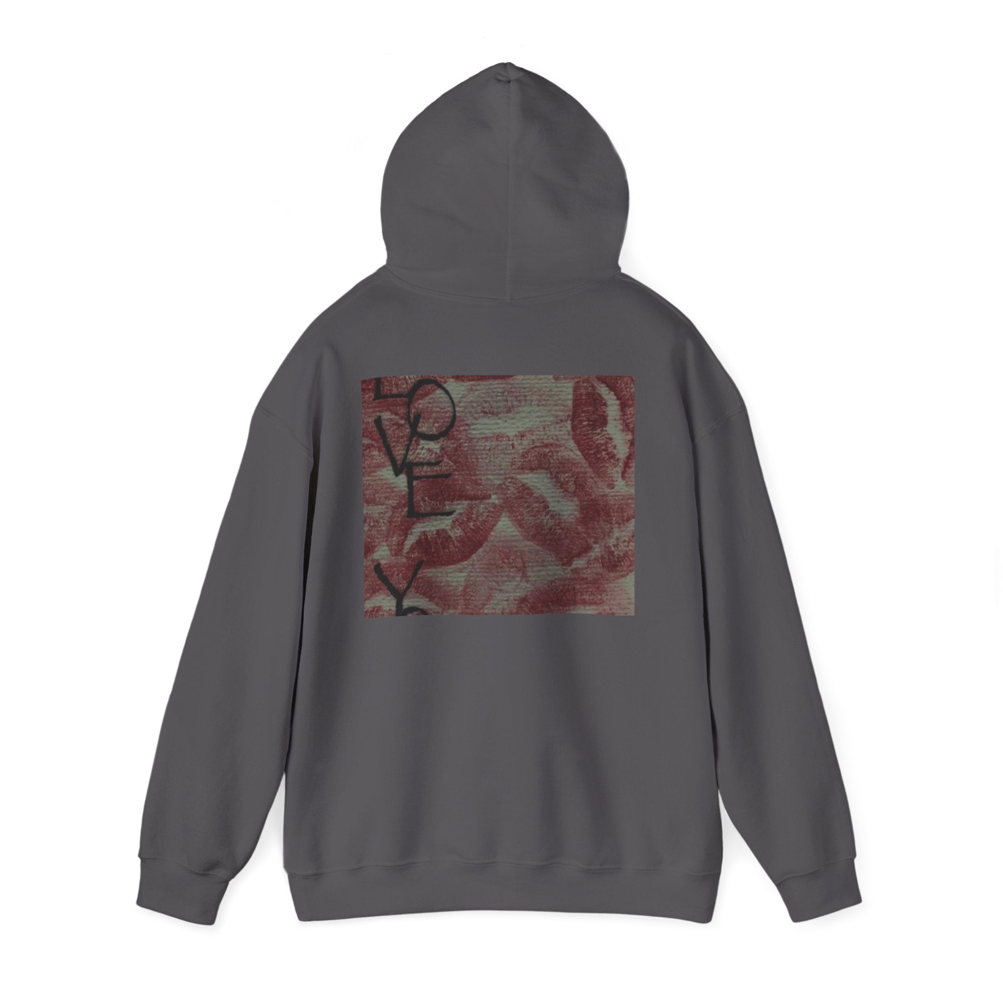 Heart Pattern Hoodie — Pink Vintage Love Graphic Pullover