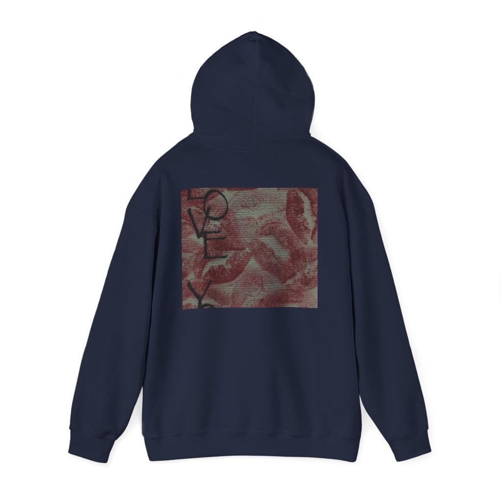 Heart Pattern Hoodie — Pink Vintage Love Graphic Pullover