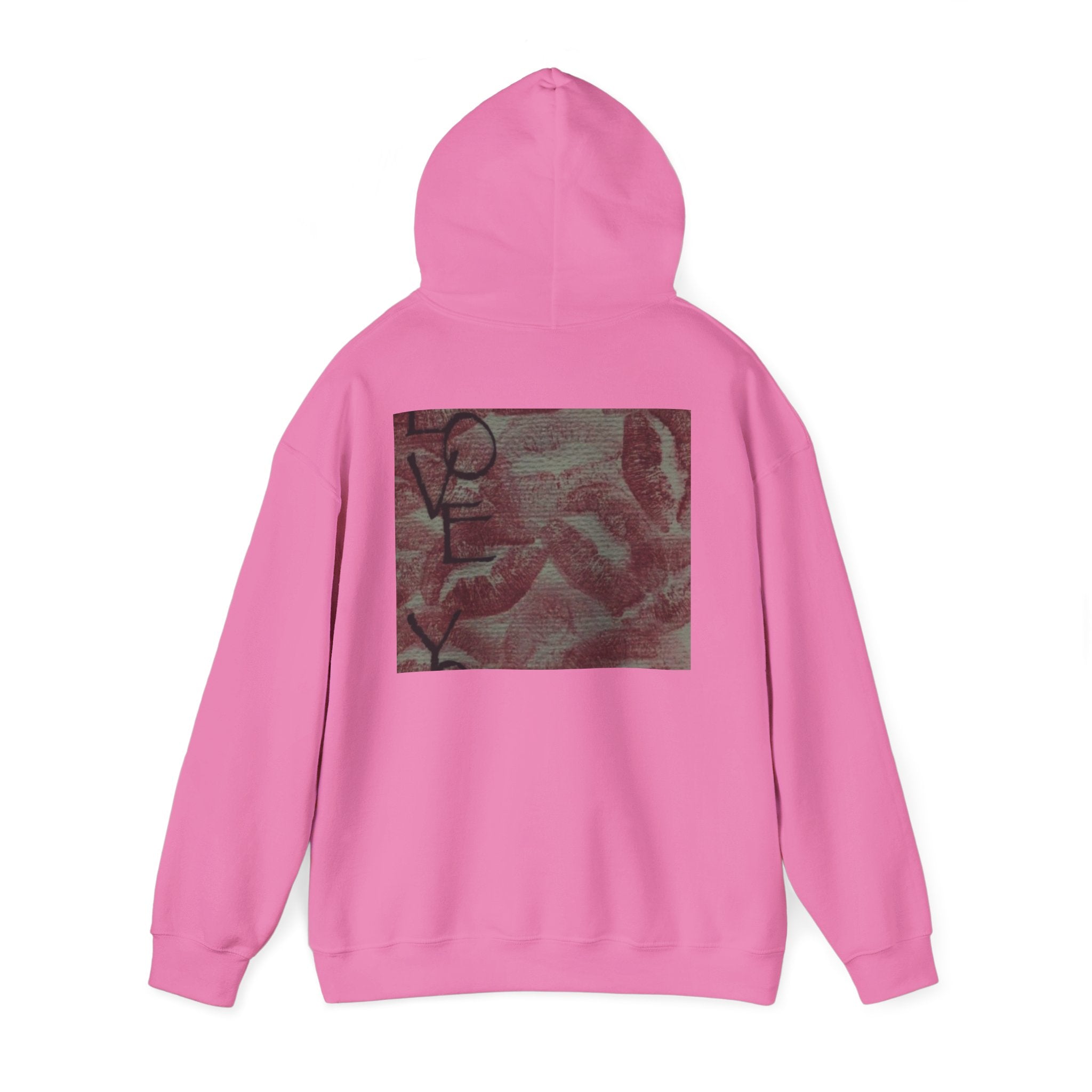 Heart Pattern Hoodie — Pink Vintage Love Graphic Pullover